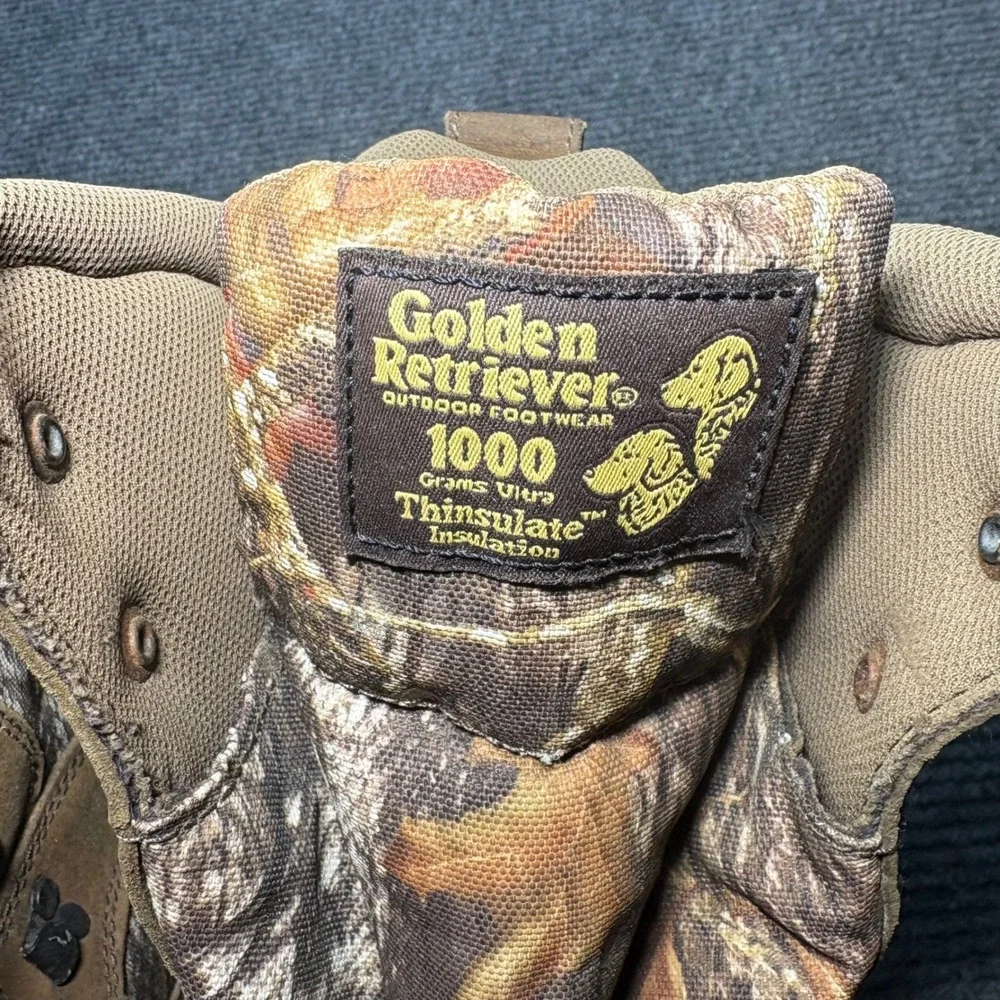Golden Retriever 4763 Mens 13M Hunting Boots 1000g Thinsulate Camo Leather‎
